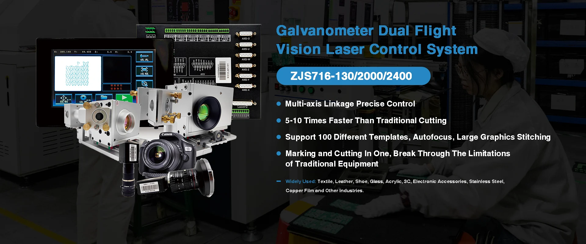 Système de contrôle laser de la vision à double vol du galvanomètre en Chine